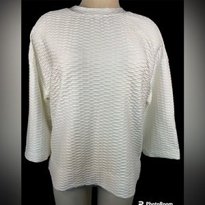 S. Oliver 3/4 Length CreamColored Pullover Top Women’s 38